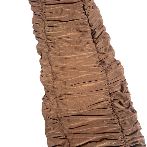 Urban Outfitters | Brown Ruched Strapless Dress for Women Size XS Extra Small - Picture 7 of 14